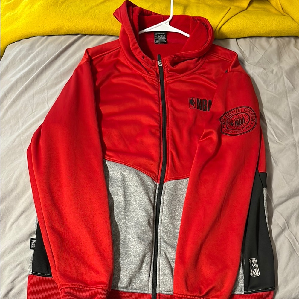 NBA Men’s Red and Gray Hoodie